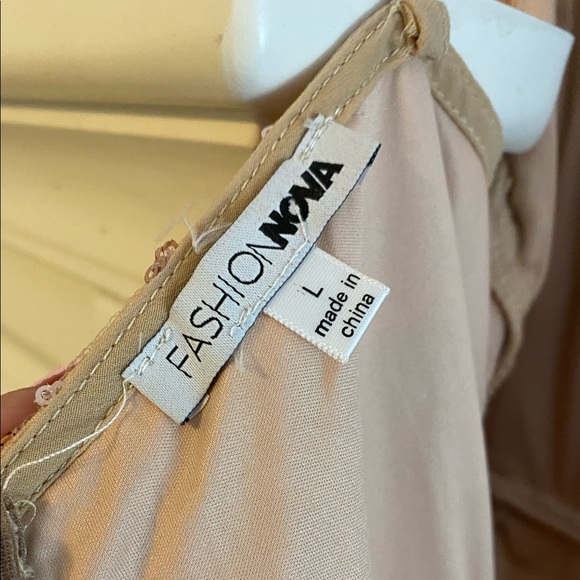 Lace & Sequin Rose Gold Fashion Nova Dress - Picture 3 of 5